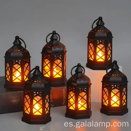 Lámpara de viento hexagonal retro mini